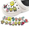 20 Pcs SpongeBob SquarePants Series Figures Beach Shoe Charms For Crocs Clogs Sandals Decoration Accessories Gifts