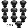 10-pack Zinc Alloy Cabinet Knobs for Kitchen Cabinet Doors and Dressers, Matte Black 32mm