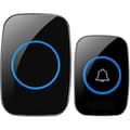 Waterproof Wireless Doorbell Set - 300m Range, 60 Melodies, 5 Volume Levels, LED Display - Black