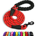 Dog Rope, Nylon Leash with Soft Padded Handle and Reflective Threads, 150cm x 1.2cm, Red