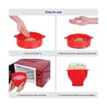 Miniatyrbilde 2 av 5: Popcornmaskin med lokk - Silikon Popcorn Maker Sammenleggbare Popcornskåler Popcornbeholder