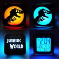 Jurassic Park Dinosaur 3D Stereo Small Alarm Clock Creative LED Night Light Electronic Clock Bedside Clock Bedroom Ambient Light - with USB Power Cable