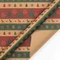Miniatyrbild 2 av 4: Christmas Wrapping Paper - 6 Sheets - Retro & Vintage Design - Complete Set with 2x String, Tape & Stickers - Gift Wrap