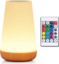 Natlampe, LED Touch Sengelampe, 13 RGB Farveskift, 5 Lysstyrkeniveauer, Timerfunktion, Genopladelig