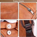 Miniatyrbild 3 av 5: Vintage PU Leather Men's Backpack, Large Capacity Bookbag, 15.6 inch, Light Brown