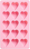 Heart-shaped ice cube tray, silicone molds for ice cubes, easy to release silicone and flexible 15-ice trays, use for kitchen, chocolate, candy, pink