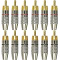 NA/12 st RCA-kontakter, Videokontakter, Lödfria RCA-kontakter, Pluggkontakter