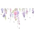 2 pcs Plant Flowers Vines Butterfly Decorative Wall Stickers Glass