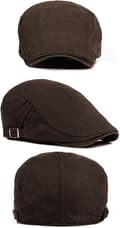 Miniatyrbillede 2 af 5: Kaki Beret til Mænd og Kvinder Åndbar Flat Cap Vintage Beret Dr