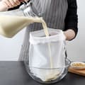 Miniatyrbillede 1 af 5: Sæt med 2 genanvendelige nøddemælksposer, madsi, nødde- og køkkenfilter til juicing. (30*20cm 120 mesh)