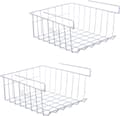 Storage Basket for Shelves, 2-Pack Wire Basket for Kitchen, Office, Pantry, Bathroom, Wardrobe