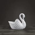 White Ceramic Swan Flower Pot, Succulent Flower Pot, Medium Temperature Porcelain, Can Be Used as a Candle Holder