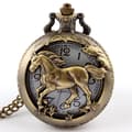 Miniatyrbilde 3 av 4: Vintage lommeur i bronse Quartz Vintage hest