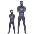 Barn svart Spiderman drakt Halloween Jumpsuit Cosplay Maske Sett 100cm