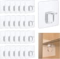 24-pack självhäftande hyllstöd, 6 x 6 cm hyllbärare, transparenta D'é