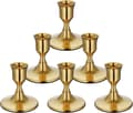 Miniatyrbillede 5 af 5: 6 stk. lysestager i messing guld