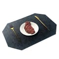 Miniatyrbild 1 av 4: 6-piece set Black Octagonal Metallic Texture PU Leather Placemats - Heat Resistant & Non-Slip Octagonal 641