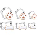 Set med 6 hundkexformar, tecknad hundben, djurtrycksform-FX-
