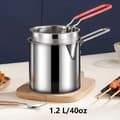 Miniatyrbillede 1 af 5: Frituregryde i rustfrit stål med filterstativ til hjemmelavning Stegepande + Ba Sølv Frying Pan + Ba Silver