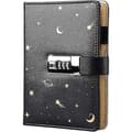 Leather Journal with Lock, Refillable Paper Binder, Password Diary, Secret A6 Hardcover Notebook