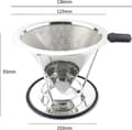 Miniatyrbilde 3 av 5: 2-i-1 Gjenbrukbart Kaffefilter Rustfritt Stål - Helt Nytt - Kaffefilterholder 1x4 - Permanent Kaffefilter - Camping - Barista - Espresso