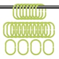 24-pack Duschdraperiringar Krokar C-formade (grön)