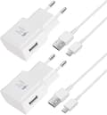 2 stk. hurtiglader, 1,5 m kabel, kompatibel med Samsung Galaxy S22 S21 S20 S8 S10 S9 Plus Note 7 8 9 10 A53 LG, HTC 2-pakning/hvit 2-pack/white