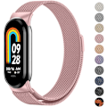 Miniatyrbild 1 av 7: Armband Kompatibelt med Xiaomi 8 Män Kvinnor, Metallarmband för Xiaomi Mi Band 8 Magnetiskt Rostfritt Stål Mesh Armband med Stark Magnetism Rose Powder