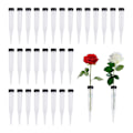 Miniatyrbillede 1 af 5: Blomsterrør 50-pak Plastblomsterrør, Transparente vandrør til blomster, Genanvendelige blomster, Vandrør-dwdz