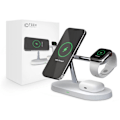 Miniatyrbilde 8 av 8: 3-i-1 Magsafe Trådløs Lader iPhone / Apple Watch / AirPods - Hvit White Vit