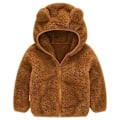 Pikkukuva 1 / 3: Barnafleece Teddy Bear -takki hupulla, talvinen lämmin vetoketjutakki pojille ja tytöille, ruskea Brown 100cm