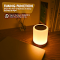 Miniatyrbillede 5 af 5: Sengelampe, RGB Farver & 4 Tilstande LED Berøringslampe, Bærbar Trådløs Dæmpbar Lampe med Timerfunktion