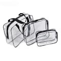 Miniatyrbilde 1 av 3: 4-i-1 Transparent Toalettveske Sett, Svart