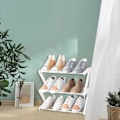 Miniatyrbillede 3 af 5: Lille skostativ, 3-trins skostativ, mini skostativ organizer, robust smal skostativ opbevaringsorganizer til skab indgangshal, hvid h Beige