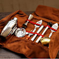 Miniatyrbillede 4 af 5: Bar Bartender Bæretaske Kreativ Bartender Canvas Toolkit Pakke Barværktøjs Cocktail Shaker Sæt Opbevaringspose Kun Brown