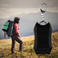 Miniatyrbillede 8 af 8: Solcelledrevet bærbar oplader nøglering Mini Power Bank LED lommelygte Udendørs USB batteripakke Nødtelefonoplader