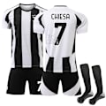 Miniatyrbillede 1 af 2: Juventus FC Hjemme Fodboldtrøjer til børn 2024-2025 Nr. 7 CHIESA 22