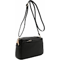 Miniatyrbillede 2 af 5: (Sort) Triple Zip Lille Crossbody Taske Små Crossbody Tasker Mobiltelefonpung Håndtasker Black