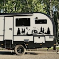 Pikkukuva 5 / 5: Puut Metsä Vinyyli Autotarra SUV RV Pakettiauto Asuntovaunu Musta One Size Black