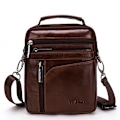 Pikkukuva 1 / 9: Miesten nahkainen olkalaukku Messenger Satchel Crossbody käsilaukku Brown