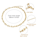 Miniatyrbilde 5 av 5: U-formet lenkekjede choker halskjede i titan, dristig og chunky halskjede for kvinner Gold