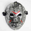 Pikkukuva 1 / 7: Halloween-juhlan Jason Voorhees -maalattu jääkiekkomaski Old Silver