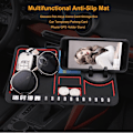 Miniatyrbillede 5 af 5: Skridsikker måtte til universalbil, skridsikker silikoneinstrumentbrætmåtte med multifunktionel opbevaringsfunktion, integreret holder til praktisk visning