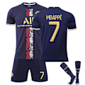 Miniatyrbild 1 av 3: Barnfotbollströja Neymar jr nr 10 Mbappe nr 7 Tröja Fotboll Fotboll Sportkläder #7 #7 4-5Y