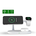 Miniatyrbilde 7 av 8: 3-i-1 Magsafe Trådløs Lader iPhone / Apple Watch / AirPods - Hvit White Vit