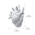 Miniatyrbild 8 av 9: Hjärta Resin Blomkruka Anatomisk Hjärta Form Staty Kreativt Hantverk Ornament För Hem Vardagsrum Balkong Dekoration Vit L White