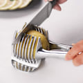 Miniatyrbilde 2 av 5: Tomatskive, Sitronskive, Multifunksjonelt verktøy for Fruktskive, Håndholdt Rund Frukttang, Løkholder, Grønnsakskutter