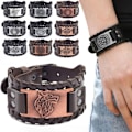 Miniatyrbillede 8 af 10: Vikingearmbånd Bredt Armbånd SORT ULV ULV Sort Wolf-Wolf Black