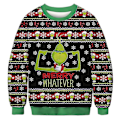 Pikkukuva 1 / 2: Hauska 3D-paintettu neulepusero miehille ja naisille - Ruma jouluneulepusero, huppari, joulujuhliin - Grinchi ja Merry Whatever M