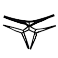 Pikkukuva 2 / 5: Naisten seksikkäät stringit avoimella haaralla, alushousut, G-string, musta XL Black